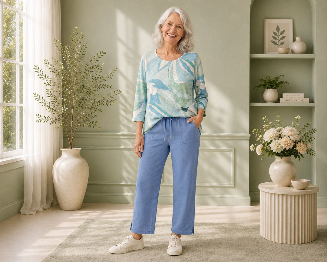 Haut imprimé à manches 3/4 Moffi – Style YH90