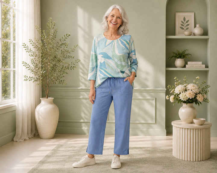 Haut imprimé à manches 3/4 Moffi – Style YH90