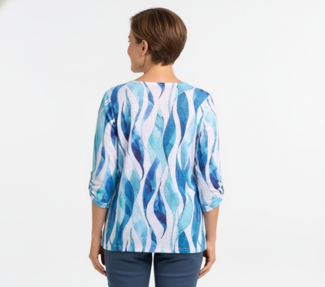 Chandail motifs ondulés manches 3/4 – Moffi – Multi (arrière)