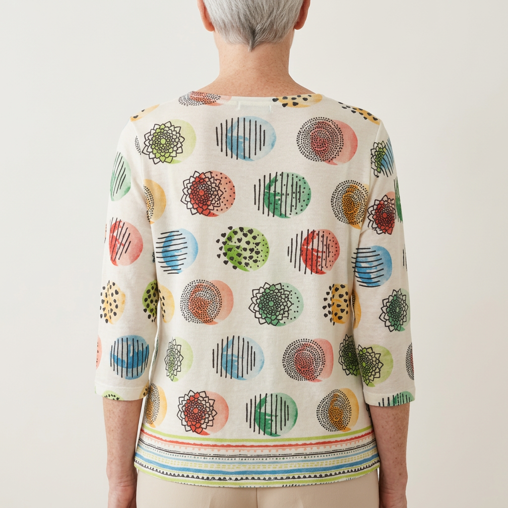 Haut à pois artistiques multicolores – Beta’s Choice