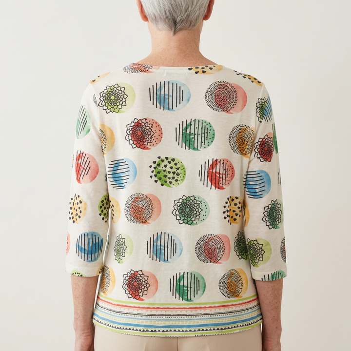 Haut à pois artistiques multicolores – Beta’s Choice