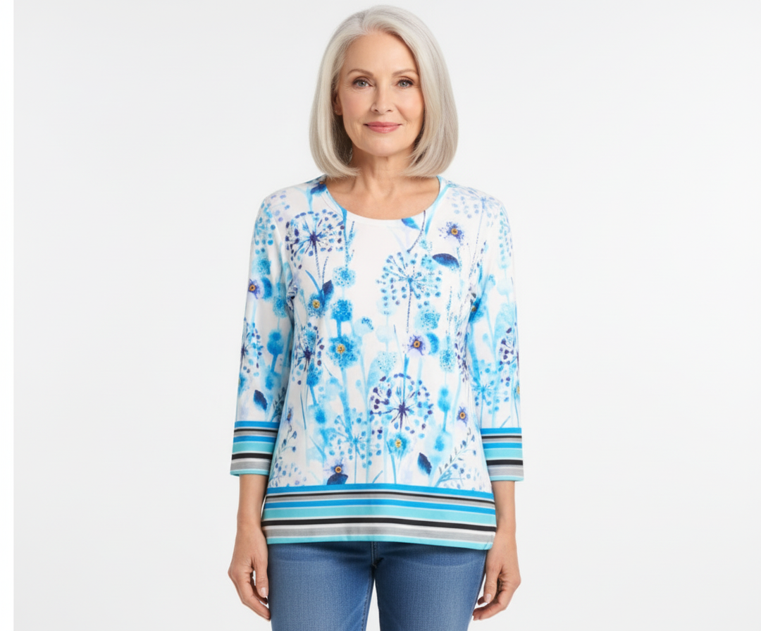 Chandail imprimé manches ¾ – Moffi style YB31
