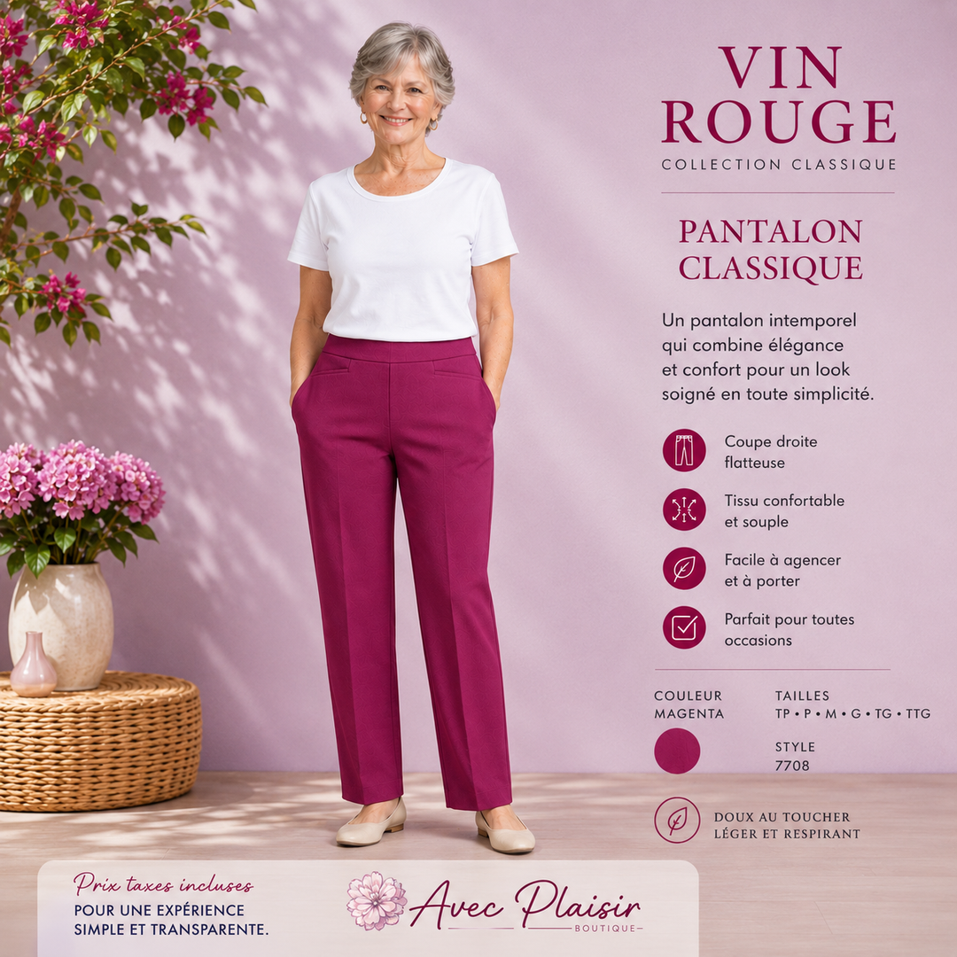 Pantalon VIN ROUGE style 73155N