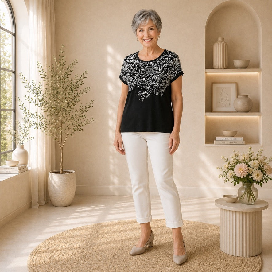 T-shirt à imprimé floral – Moffi style C662