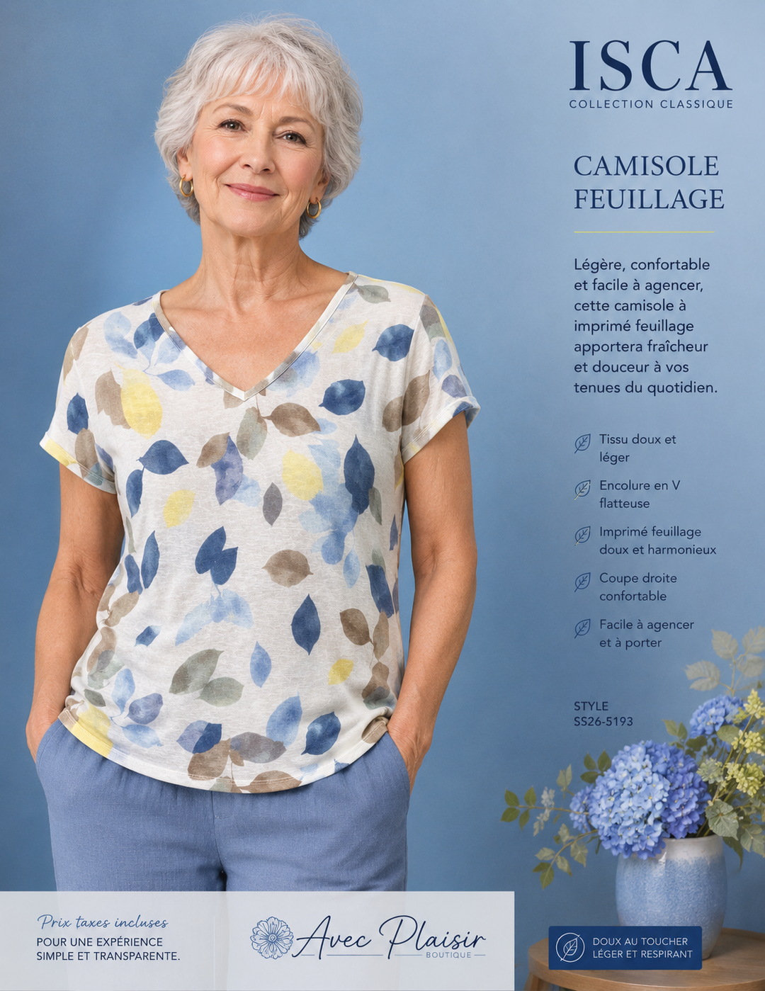 T-shirt fleuri ISCA 8850-5208