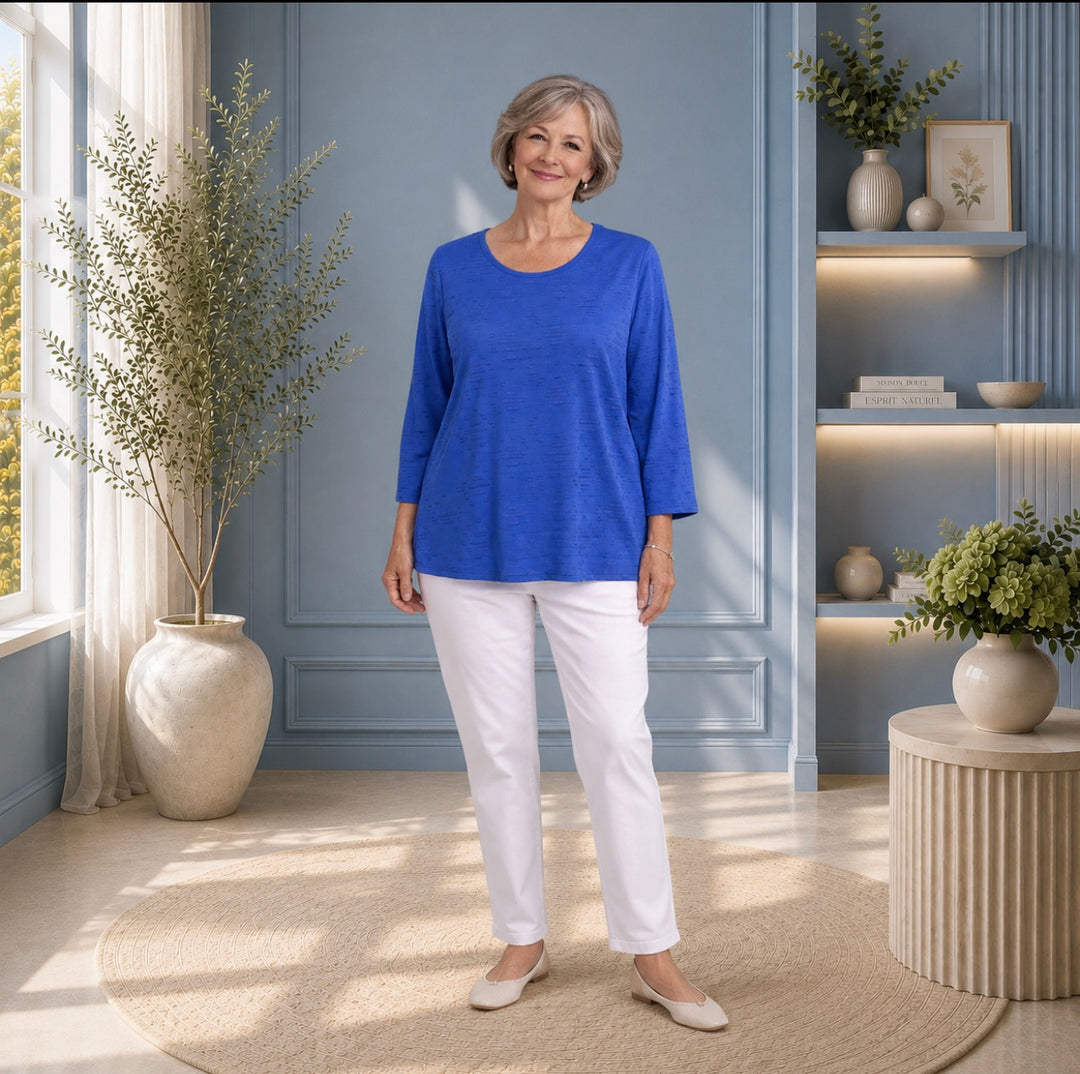 Tunique texturée manches ¾ – Fiori (plusieurs couleurs) style NL-84204