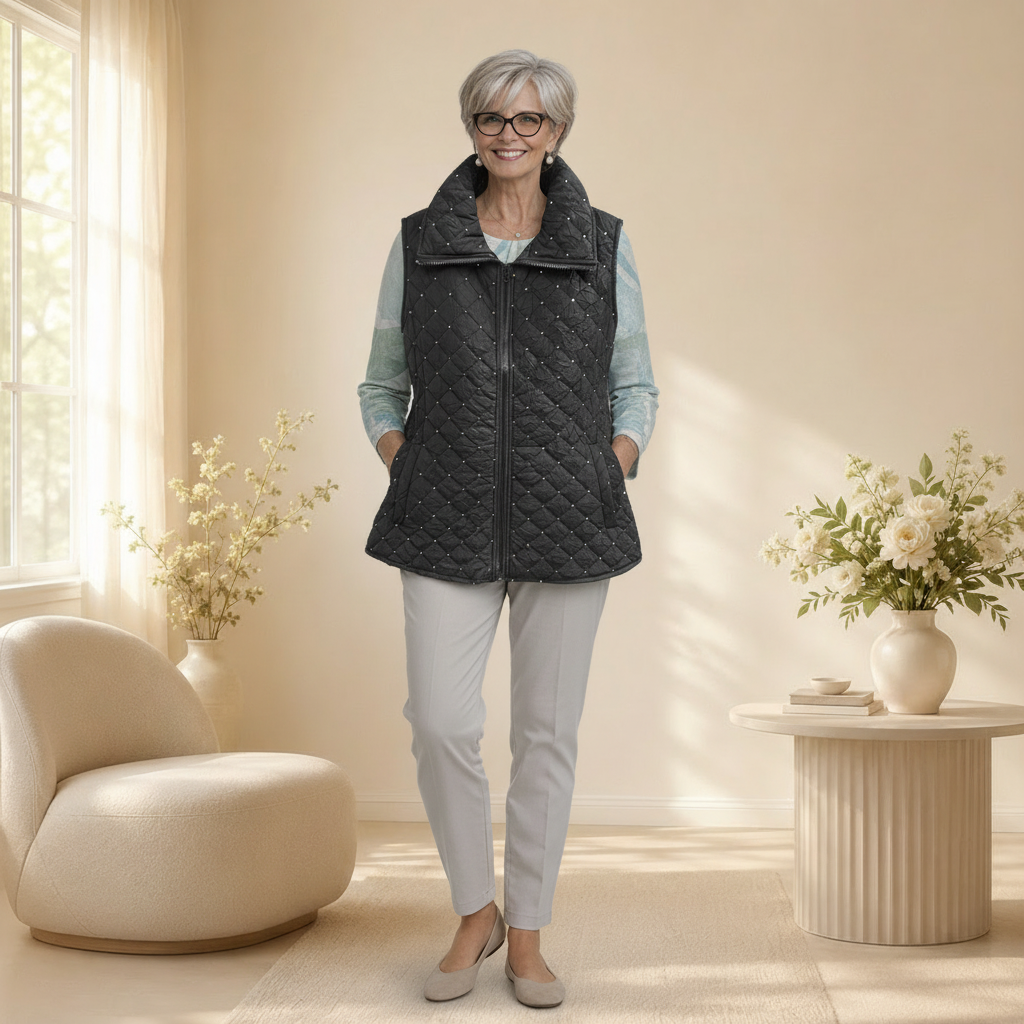 Éclat et Élégance : Veste Matelassée Scintillante