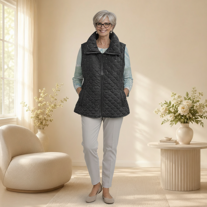 Éclat et Élégance : Veste Matelassée Scintillante