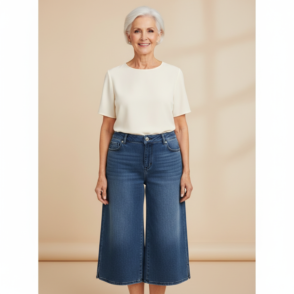 Jeans Gaucho en Denim: Élégance Décontractée au Quotidien Style PR-23-MS