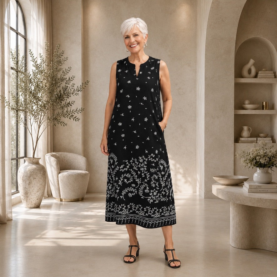 Robe sans manches brodé # 75340
