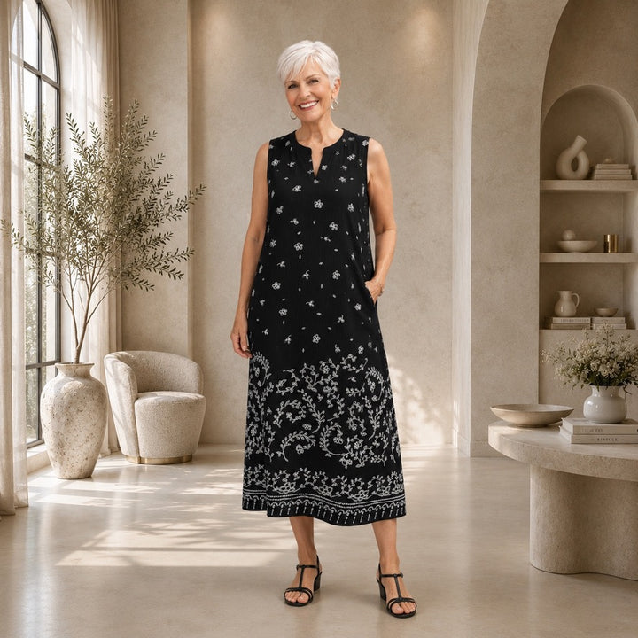 Robe sans manches brodé # 75340